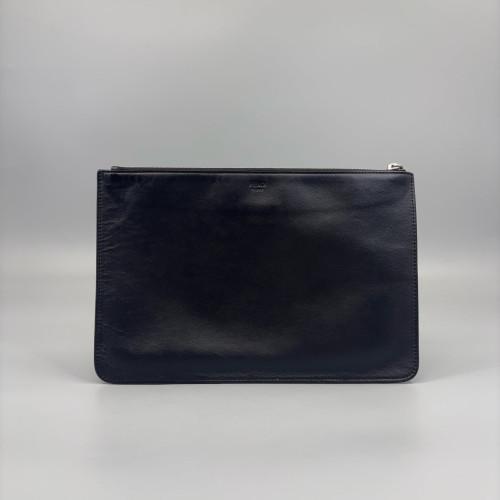Fendi Bill Pouch Calfskin Black Yellow