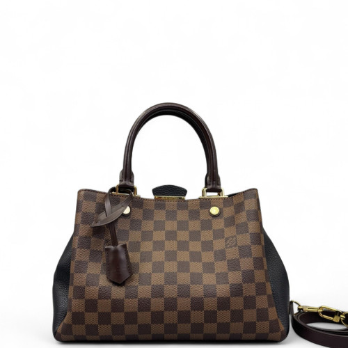 Louis Vuitton Cuir Taurillon Brittany Damier Ebene Brown