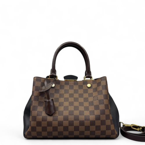 Louis Vuitton Cuir Taurillon Brittany Damier Ebene Brown