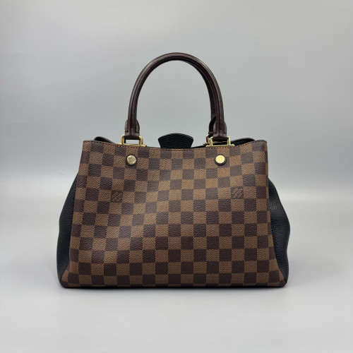 Louis Vuitton Cuir Taurillon Brittany Damier Ebene Brown