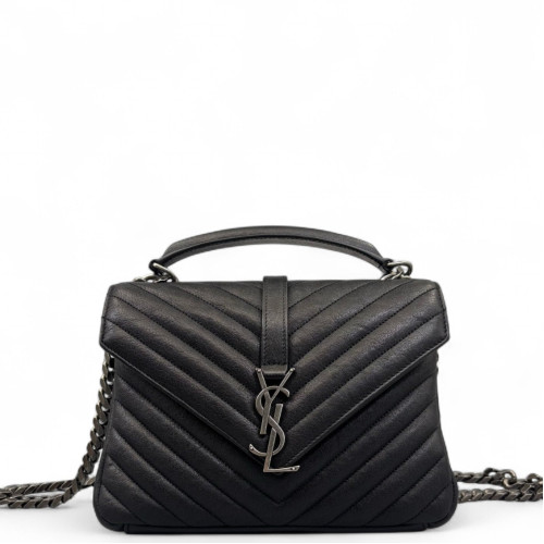 Yves Saint Laurent Medium College Calfskin Black