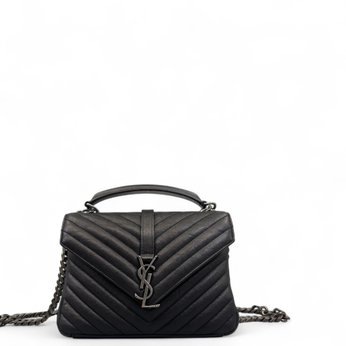Yves Saint Laurent Medium College Calfskin Black