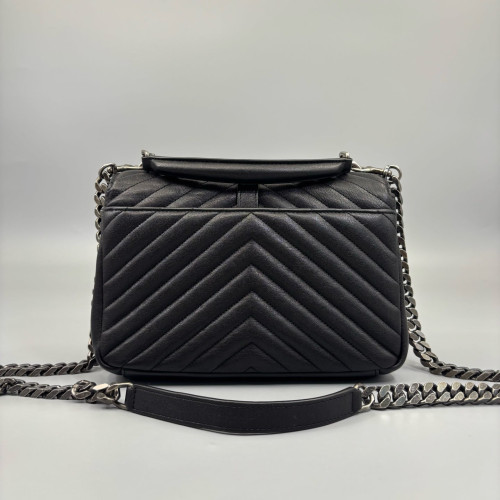 Yves Saint Laurent Medium College Calfskin Black