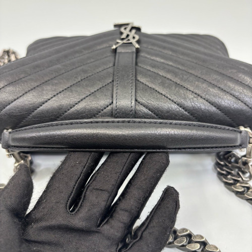 Yves Saint Laurent Medium College Calfskin Black