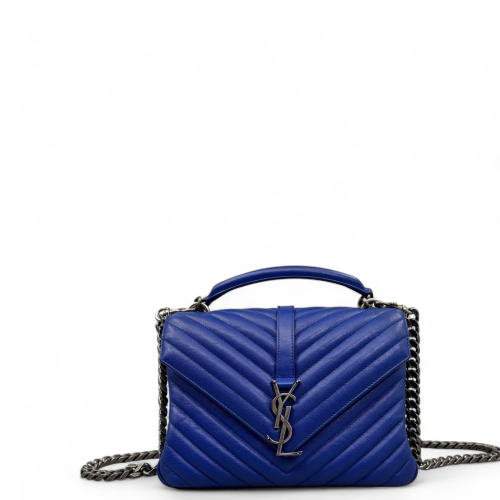 Yves Saint Laurent Medium College Calfskin Royal Blue