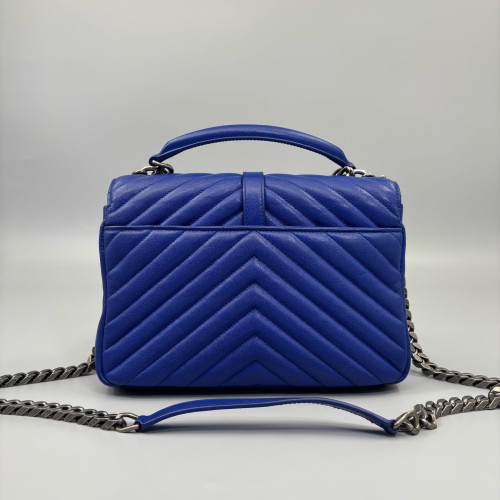 Yves Saint Laurent Medium College Calfskin Royal Blue
