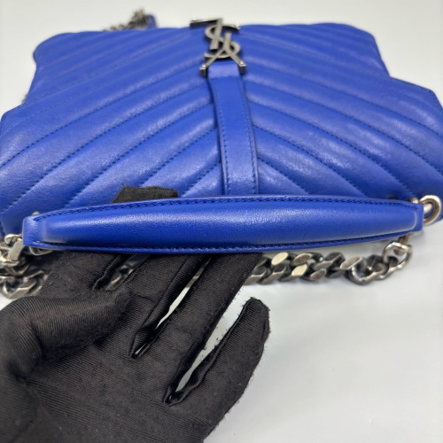 Yves Saint Laurent Medium College Calfskin Royal Blue