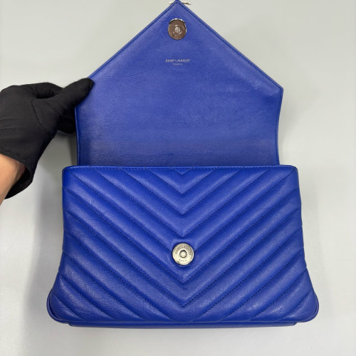 Yves Saint Laurent Medium College Calfskin Royal Blue