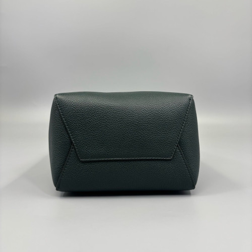 Celine Sangle Small Bucket Bag Grained Calfskin Dark Green