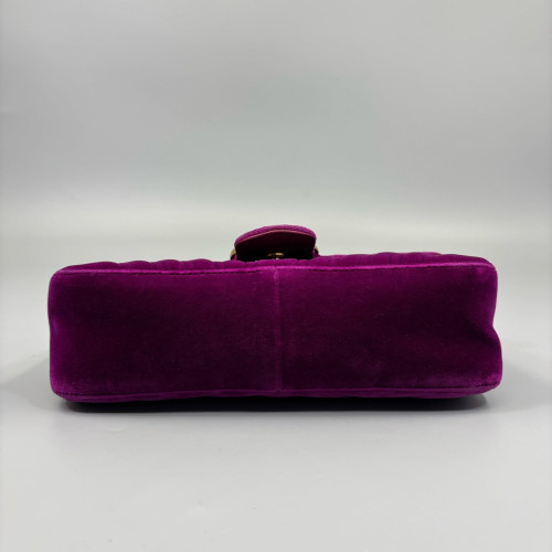 Gucci Matelasse Small GG Marmont Velvet Purple