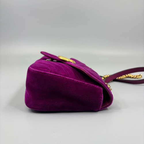 Gucci Matelasse Small GG Marmont Velvet Purple