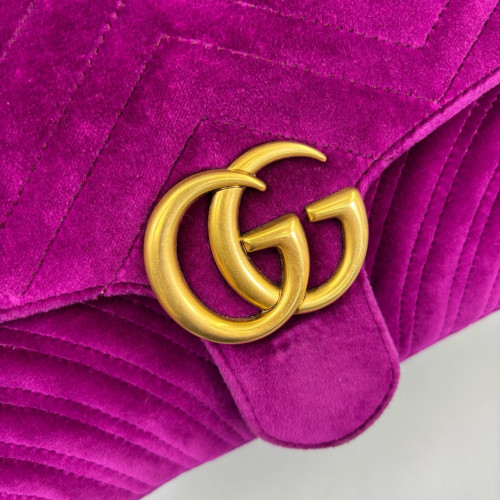 Gucci Matelasse Small GG Marmont Velvet Purple