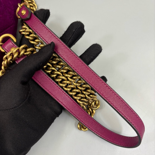 Gucci Matelasse Small GG Marmont Velvet Purple