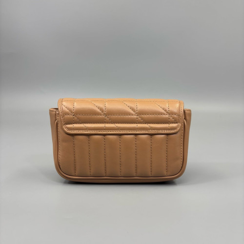 Gucci Matelasse Super Mini GG Marmont Calfskin Brown