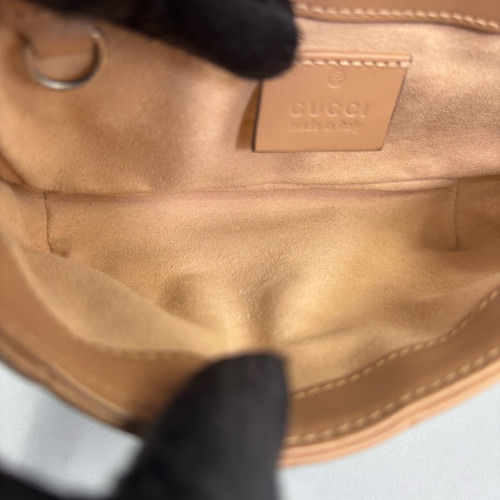 Gucci Matelasse Super Mini GG Marmont Calfskin Brown