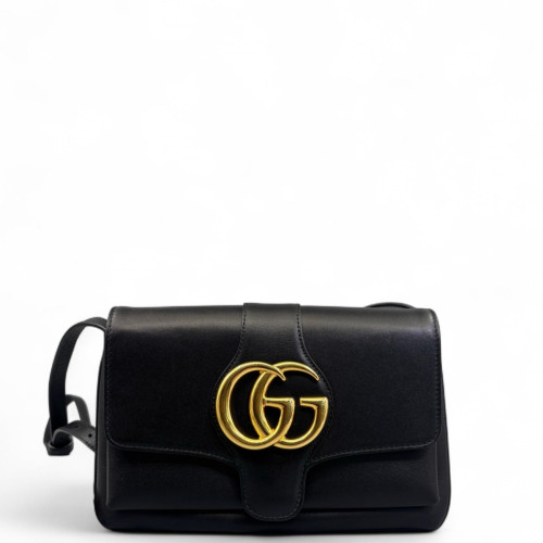 Gucci Small Arli Flap Shoulder Bag Calfskin Black