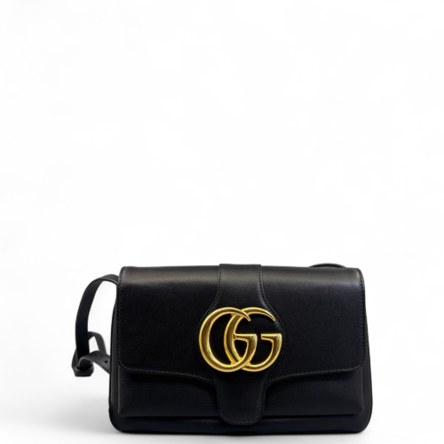 Gucci Small Arli Flap Shoulder Bag Calfskin Black