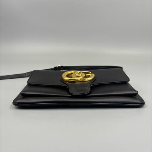 Gucci Small Arli Flap Shoulder Bag Calfskin Black