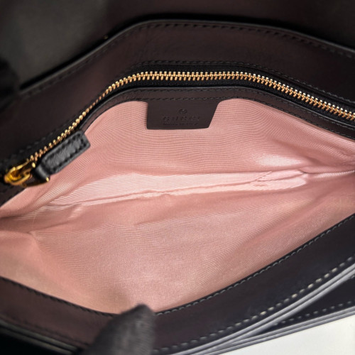 Gucci Small Arli Flap Shoulder Bag Calfskin Black