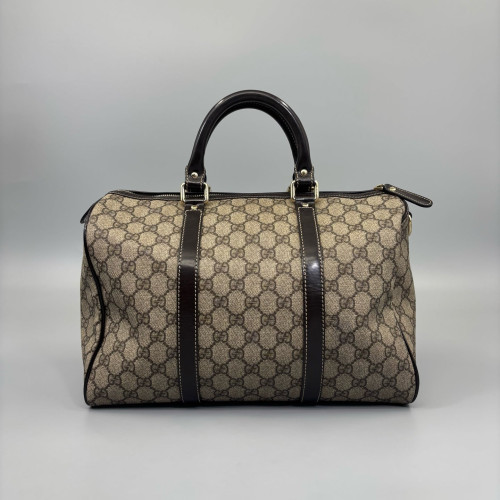 Gucci Boston Bag GG Supreme Monogram Brown Black