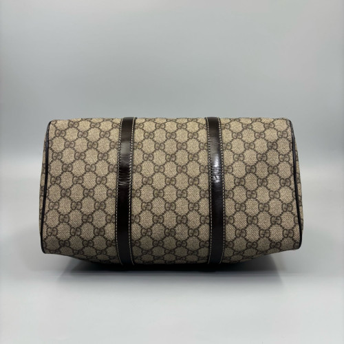 Gucci Boston Bag GG Supreme Monogram Brown Black