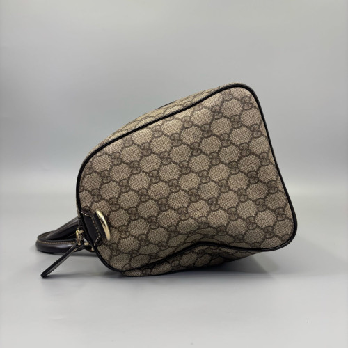 Gucci Boston Bag GG Supreme Monogram Brown Black