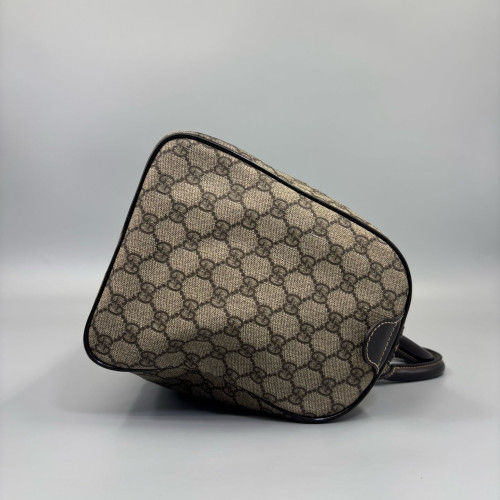 Gucci Boston Bag GG Supreme Monogram Brown Black
