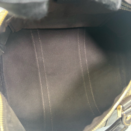 Gucci Boston Bag GG Supreme Monogram Brown Black
