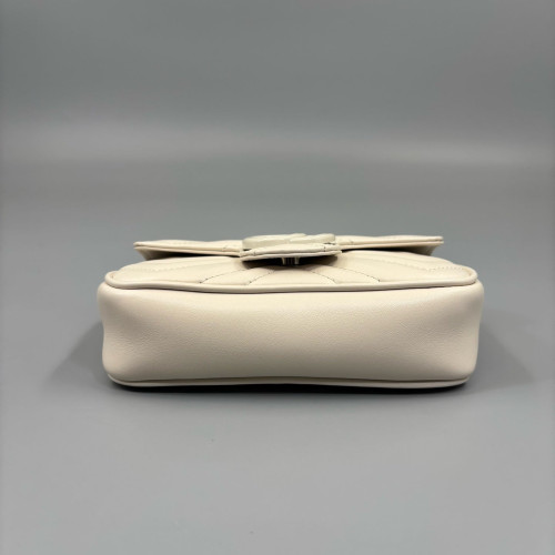 Gucci Matelasse Super Mini GG Marmont Calfskin White