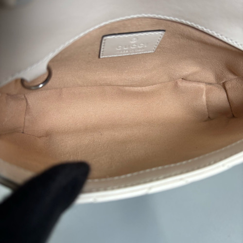 Gucci Matelasse Super Mini GG Marmont Calfskin White