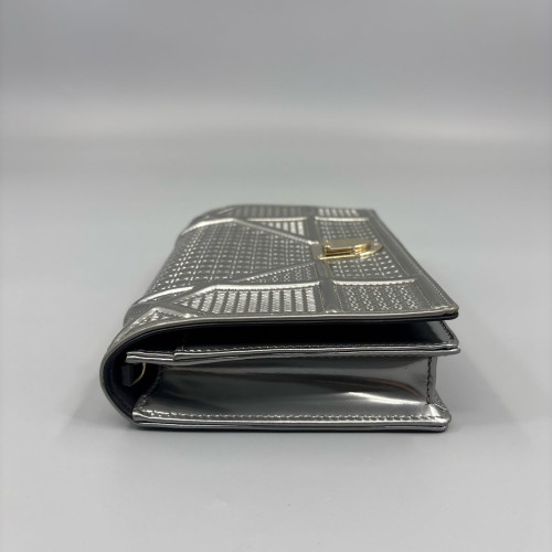 Dior Diorama Wallet On Chain Pouch Calfskin Silver