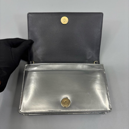 Dior Diorama Wallet On Chain Pouch Calfskin Silver