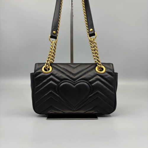 Gucci Matelasse Mini GG Marmont Calfskin Black