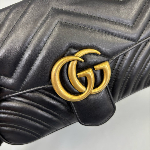 Gucci Matelasse Mini GG Marmont Calfskin Black