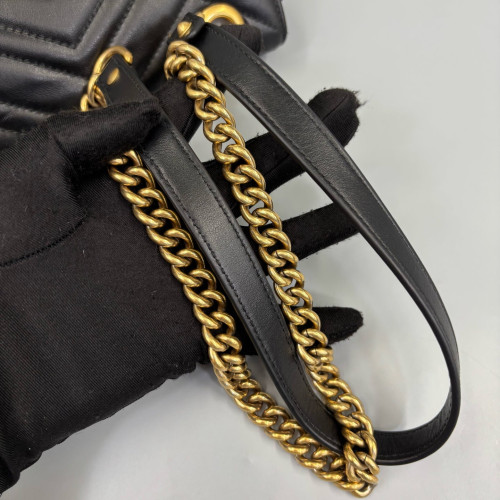 Gucci Matelasse Mini GG Marmont Calfskin Black