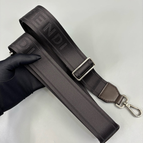 Fendi FF 1974 Logo Medium Camera Case Zucca Calfskin Dark Brown Light Brown Yellow