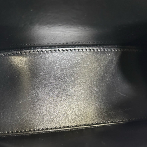 Balenciaga Hourglass Xs Calfskin Crocodile Embossed Black