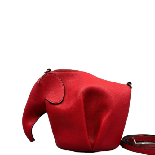 Loewe Elephant Crossbody Bag Calfskin Red