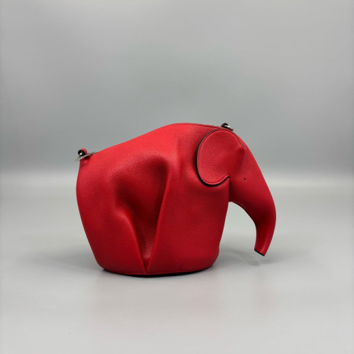 Loewe Elephant Crossbody Bag Calfskin Red