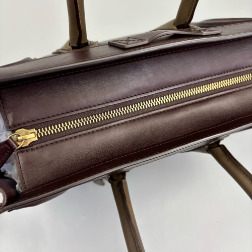 Celine Micro Luggage Calfskin Black Brown Burgundy