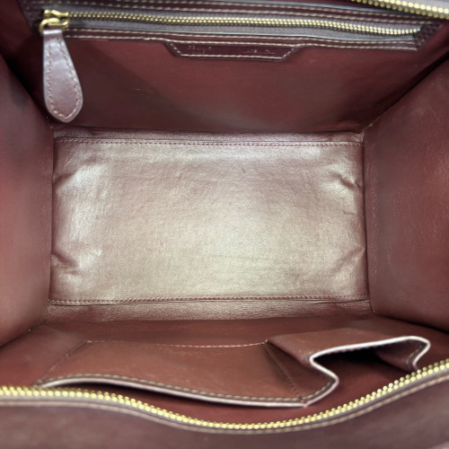 Celine Micro Luggage Calfskin Black Brown Burgundy