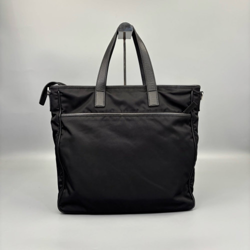 Prada Tote Bag Tessuto Nylon Calfskin Black