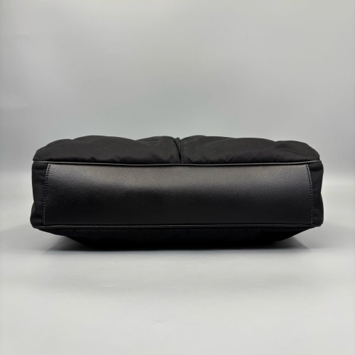 Prada Tote Bag Tessuto Nylon Calfskin Black