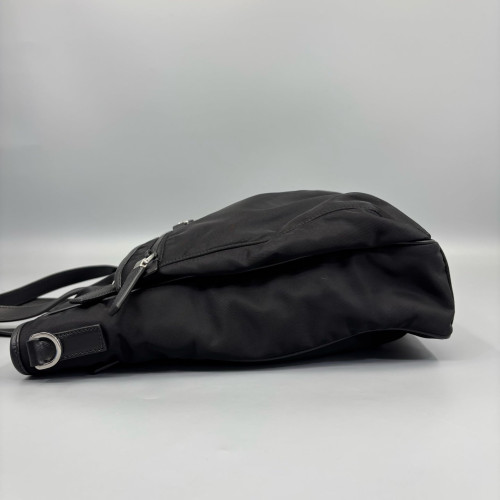 Prada Tote Bag Tessuto Nylon Calfskin Black