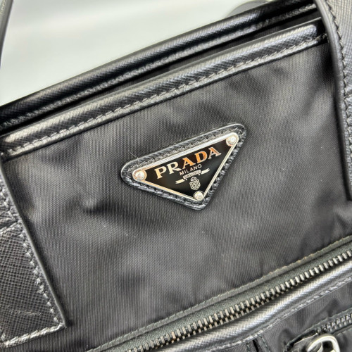Prada Tote Bag Tessuto Nylon Calfskin Black