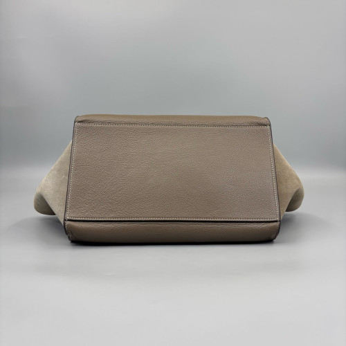 Celine Small Trapeze Suede Calfskin Taupe