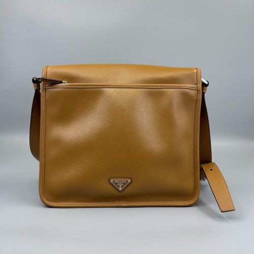 Prada Messenger Saffiano Calfskin Brown