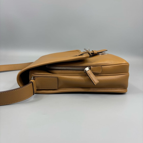 Prada Messenger Saffiano Calfskin Brown