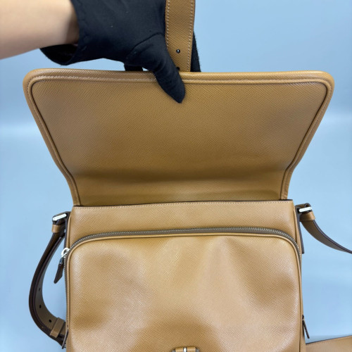 Prada Messenger Saffiano Calfskin Brown
