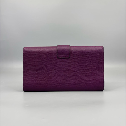 Yves Saint Laurent Classic Y Ligne Clutch Calfskin Purple